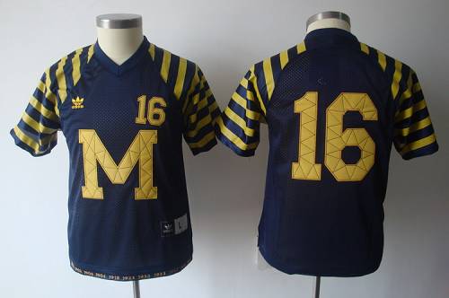 Wolverines #16 Denard Robinson Blue Under The Lights Stitched Youth NCAA Jersey